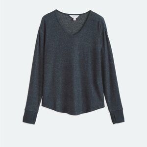 Market & Spruce Dark Gray V-Neck Blouse